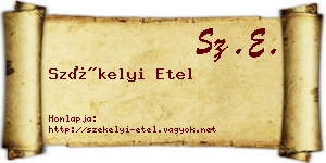 Székelyi Etel névjegykártya